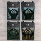 Retro Horror Movie Halloween Characters Funny Tee