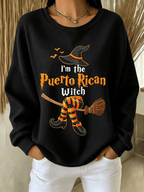 Women's Halloween in Puerto Rico Print Waffle-Knit Top