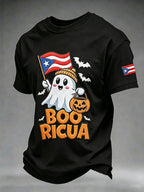Men's Puerto Rico Halloween Printed Short-Sleeve T-Shirt