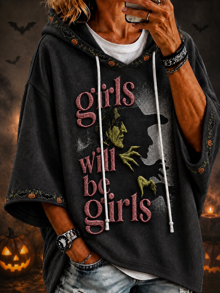 Women's Halloween Witch Printed Hoodie