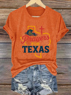 Women's Prayers For Texas  Printed T-Shirts