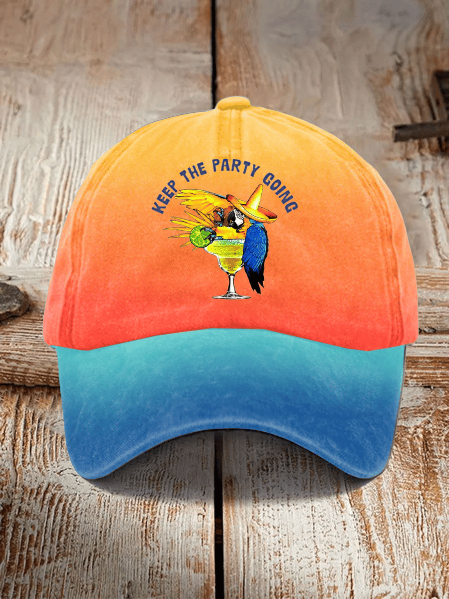 Unisex Muscic Lover Parrot Keep The Party Going Printed Hat