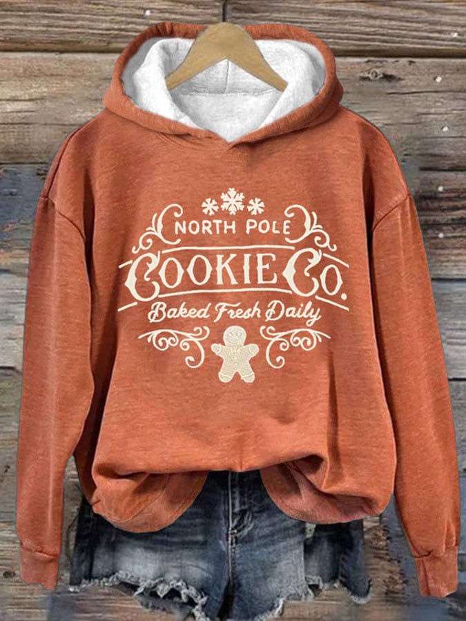 Women's Christmas Print Hoodie Long Sleeve Sweatshirt