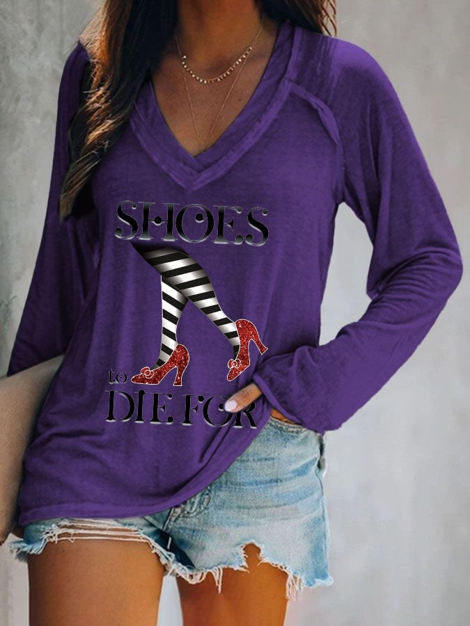 Women's Flag Print Long Sleeve T-Shirt