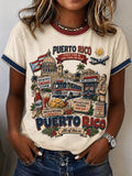 Women's Puerto Rico Pride Art Printed T-shirt