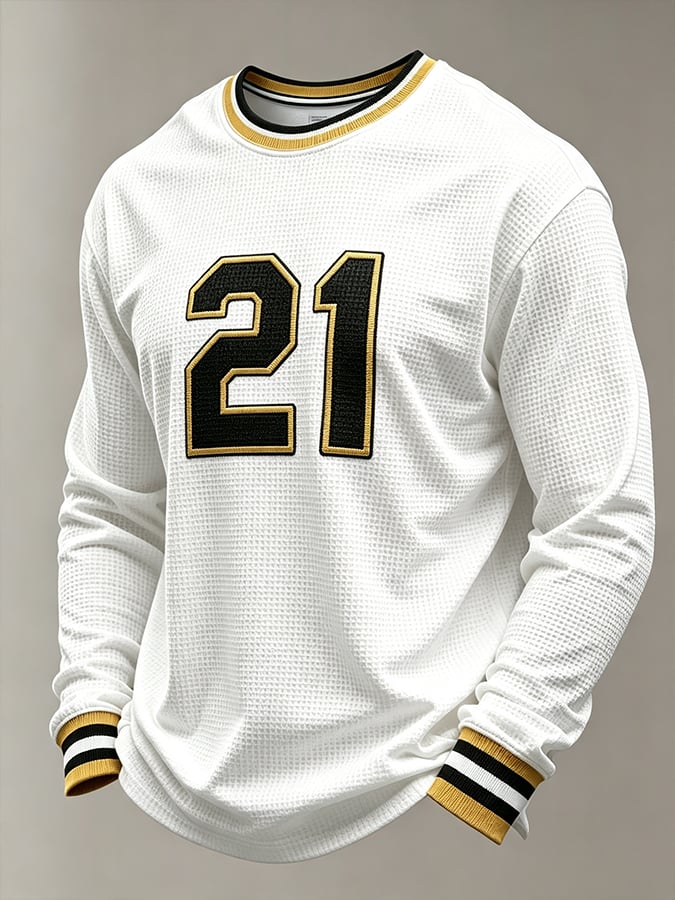Men's Puerto Rico Baseball Print Long-Sleeve T-Shirt