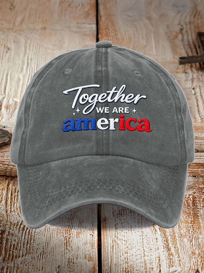 Unisex Together We Are America Print Baseball Cap