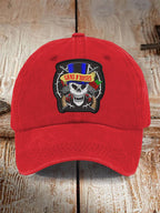 Retro Rock Roses Print Baseball Cap