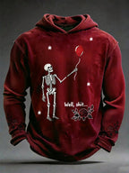 Men's Retro Halloween Well, shit... Printing Hoodie