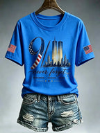 Women's  Retro  9.11 Never Forget Print T-shirt