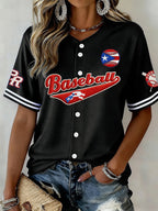 Women's  Baseball  Print Shirt