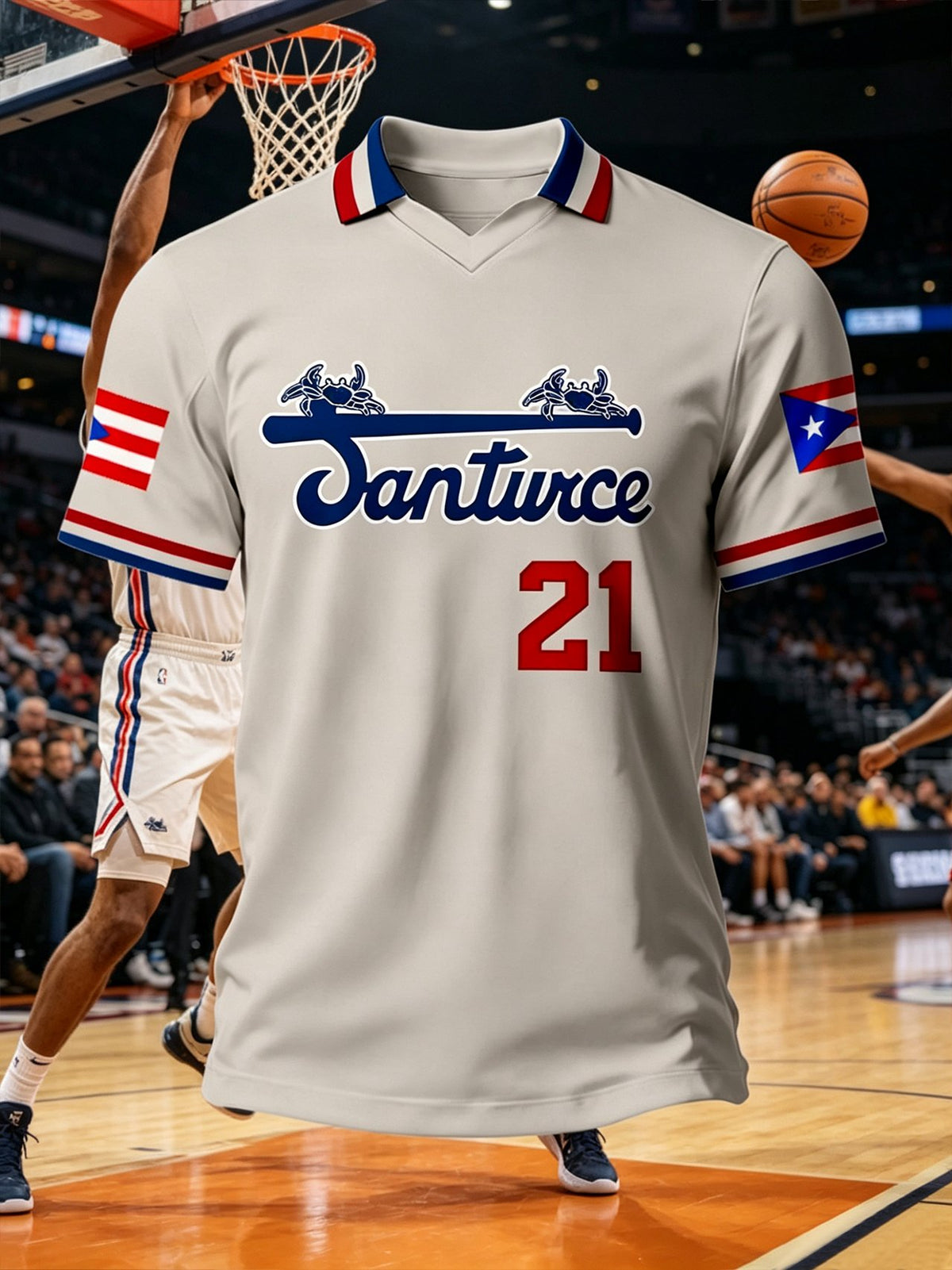 Men's Puerto RicoBasketball Printed T-Shirts