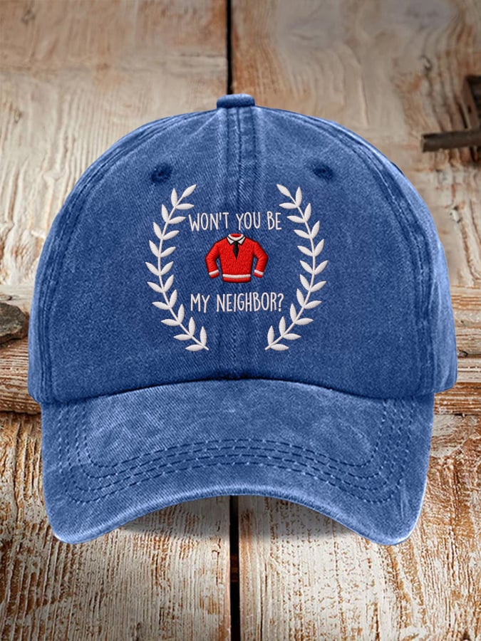 Retro Won’t You Be My Neighbor? Print Baseball Cap