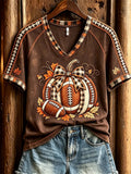 Women's Fall Rugby Print Top