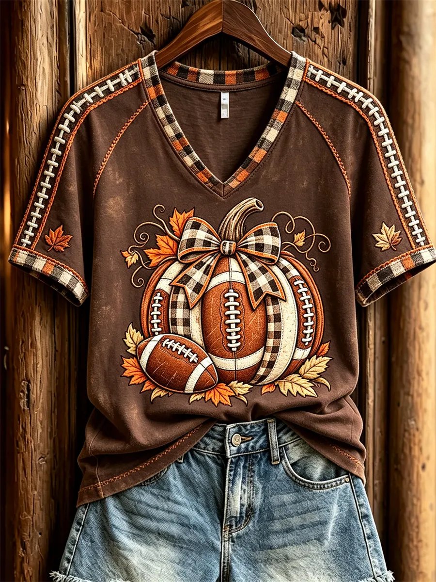 Women's Fall Rugby Print Top