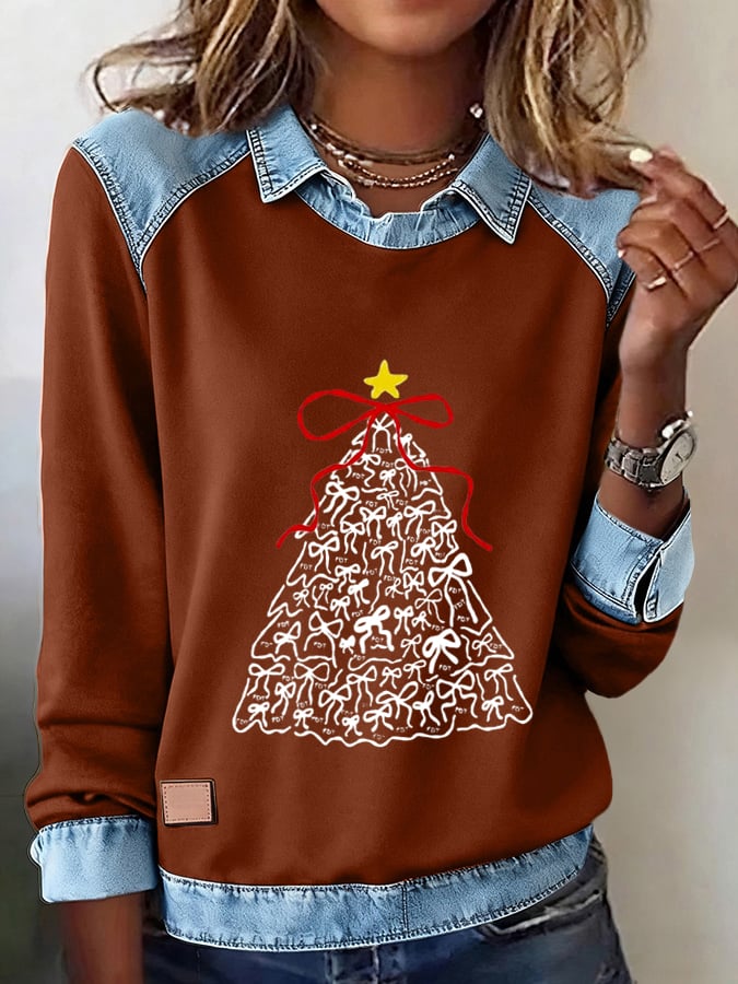Women's FDT Christmas Tree Print Sweatshirt