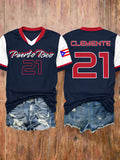 Women's Puerto Rico Baseball Print T-Shirt