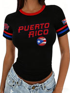 Women's Retro Baseball  Print T-Shirt
