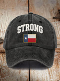 Retro Texas Strong Print Baseball Cap