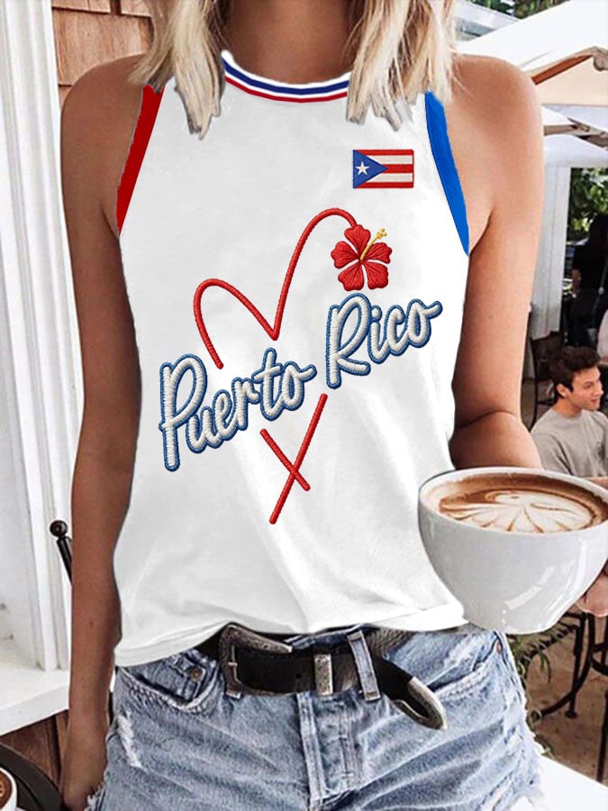 Women's Baseball Print Crew Neck Vest