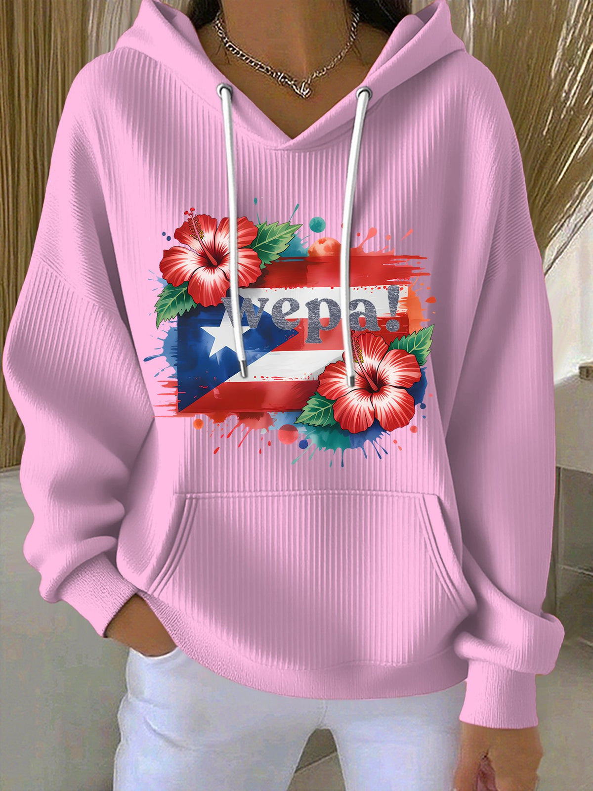 Women's Wepa! Puerto Rico Print Casual Hoodies