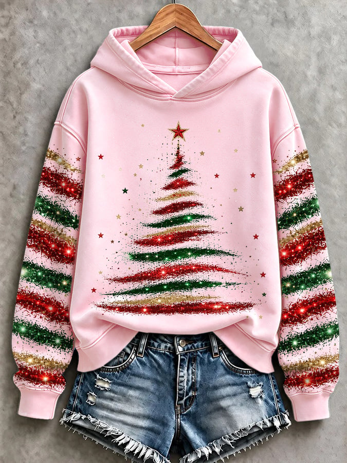 Women's Casual Printed Hooded Sweatshirt