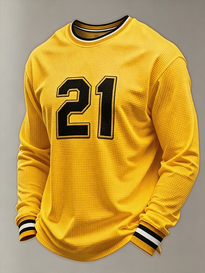 Men's Puerto Rico Baseball Print Long-Sleeve T-Shirt