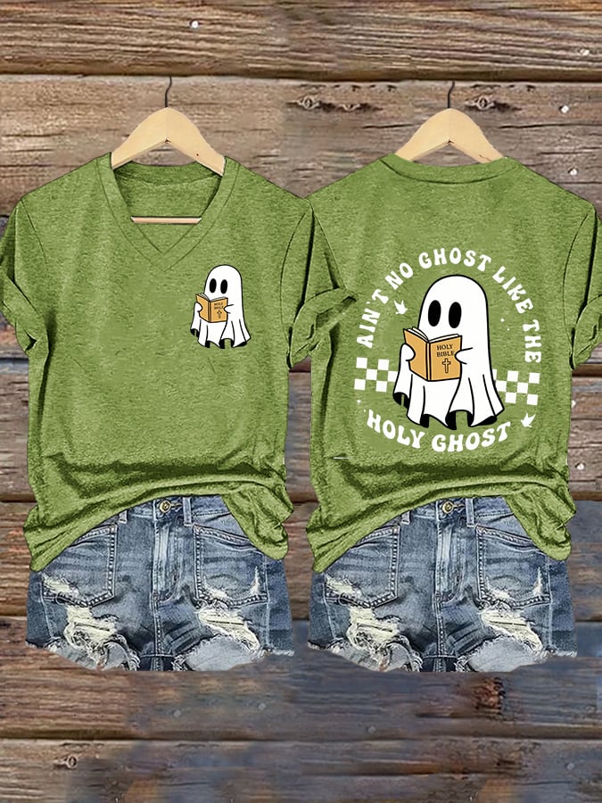 Women's Ain't No Ghost Like The Holy Ghost Print Casual T-shirt
