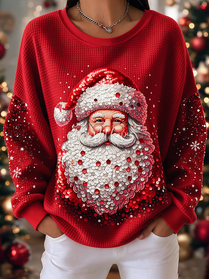 Women's Santa Claus Christmas Print Casual Sweatshirt