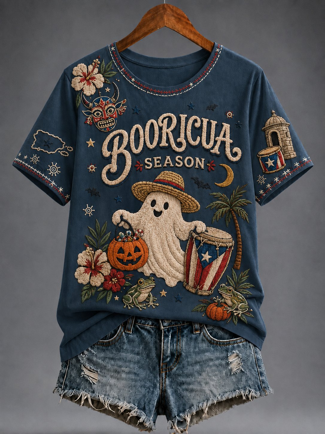 Women's Puerto Rico Halloween Graphic T-shirt