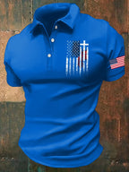 Men's America 250th Anniversary Print Casual Polo Shirt