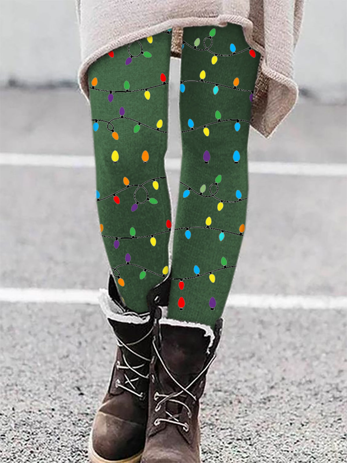 Women's Christmas Wine Glass Print Leggings
