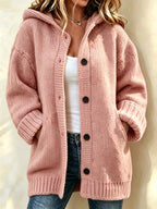 Women's Casual Printed Knitted Fabric Plush Jacket Cardigan