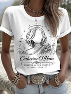 Commemorating Her Printed Short-Sleeved T-Shirt