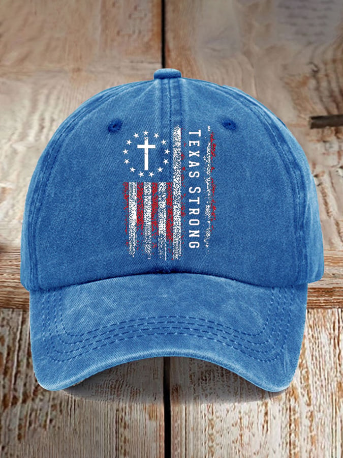 Retro Texas Strong Print Baseball Cap