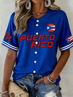 Women's  Baseball  Print Shirt