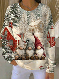 Merry Christmas Printed Casual Knit Top