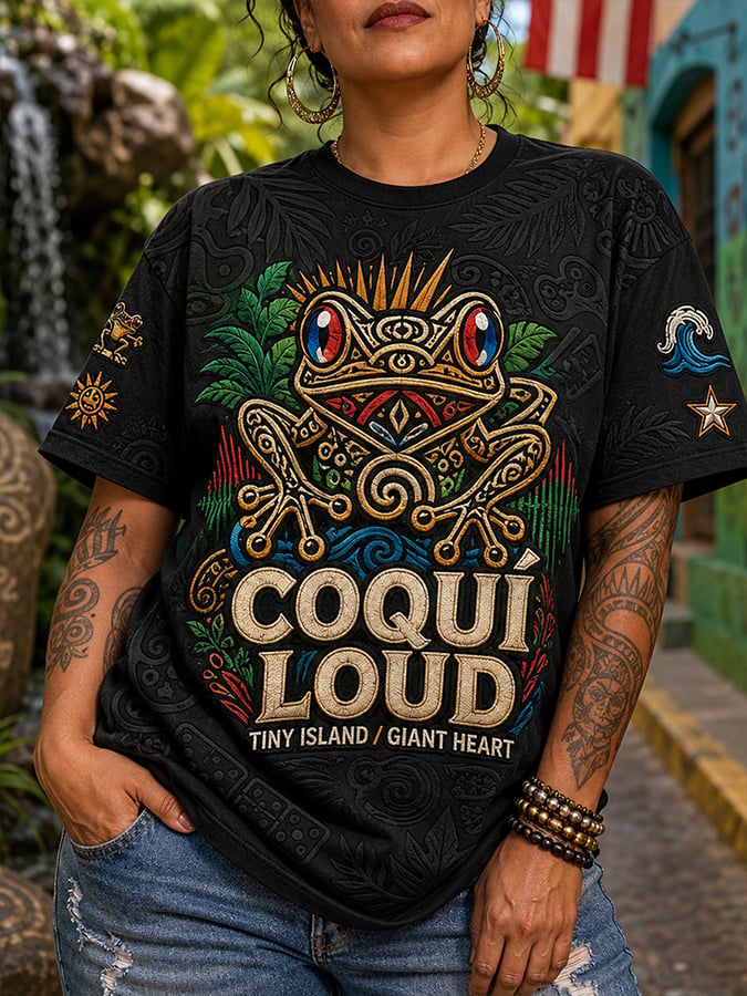 Women's Puerto Rico Pride Art Printed T-shirt