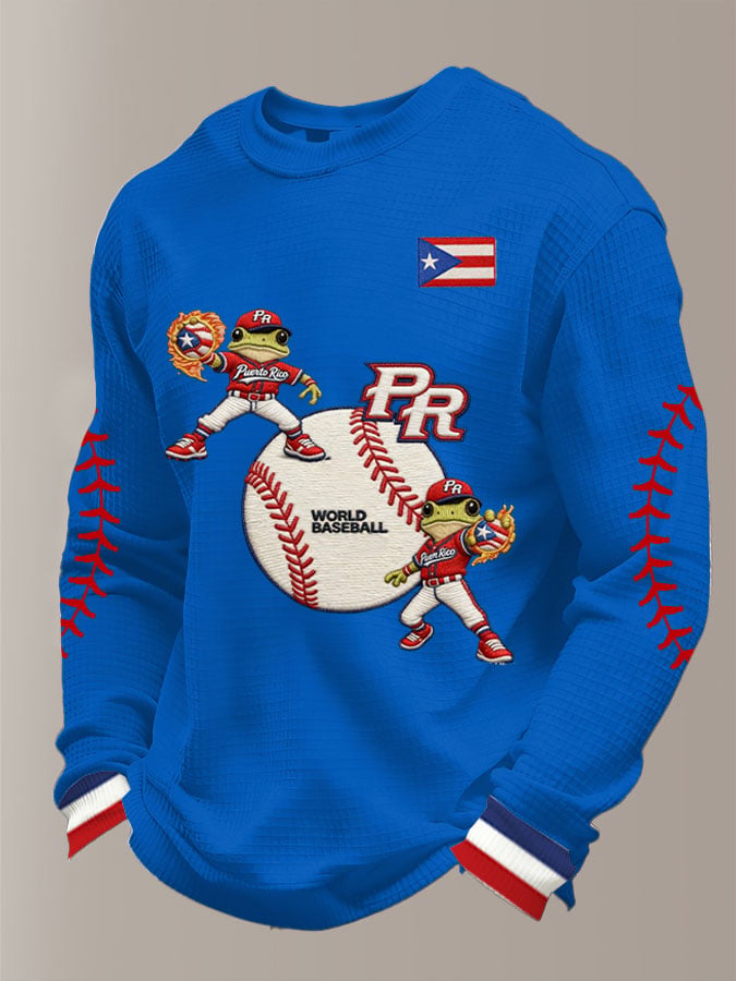 Men's Baseball Printed Waffle Top