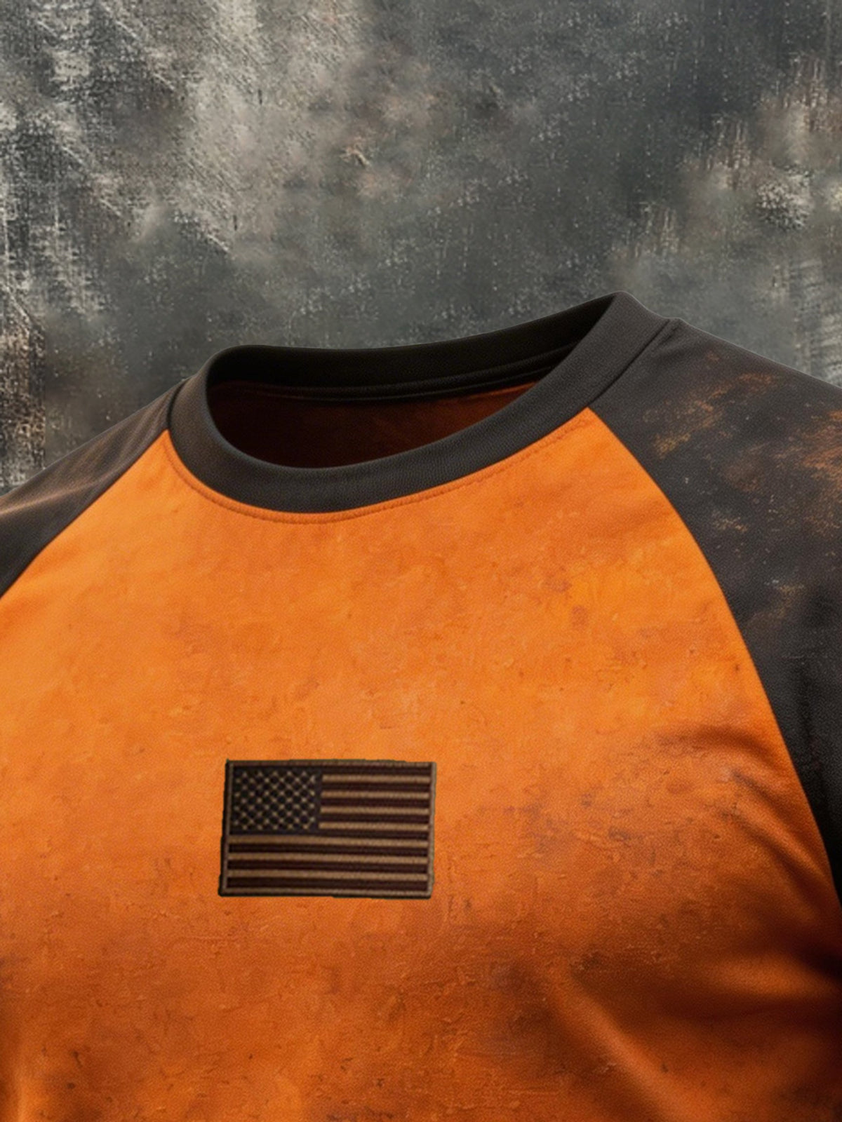 Men's Vintage Patriot Color Block Print Short Sleeve T-Shirt