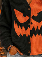 Women'S Casual Maple Leaf Knit Cardigan