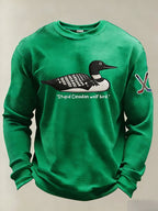 Men's Stupid Canadian wolf bird  Print Long-Sleeved T-Shirt
