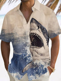 Men's Shark Art Print Casual Shirt