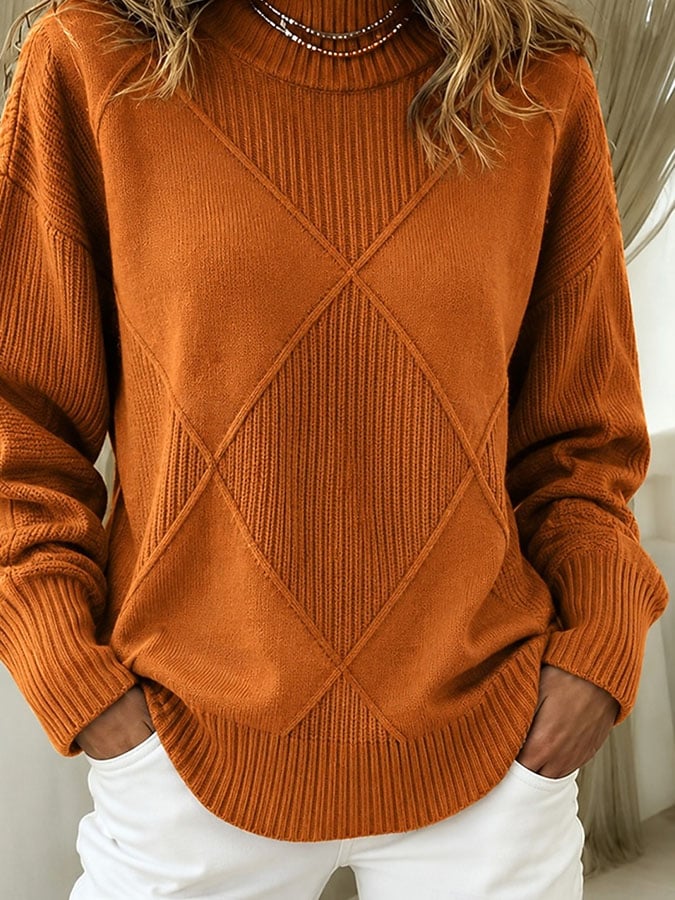Women's Casual Solid-Color Knit Sweater