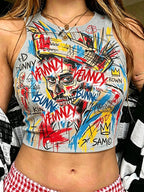 Women's Creative Leisure Print Halter vest