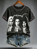 Women's T-Shirt with "Iced Coffee" Halloween Character Graphic