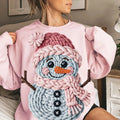 Merry Christmas Snowman Printed Sweatshirt