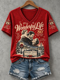 🔥🔥2nd 50% Off 🔥🔥Women's Christmas Print Casual T-shirt
