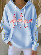 Women's Christmas Flamingo Print Casual Sweatshirt