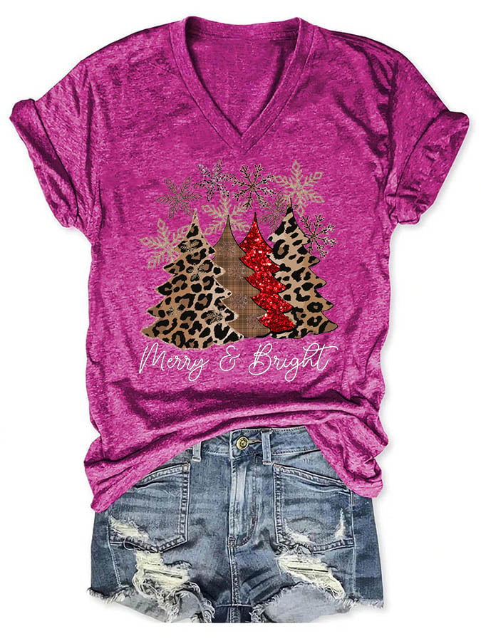Christmas printed casual T-shirt